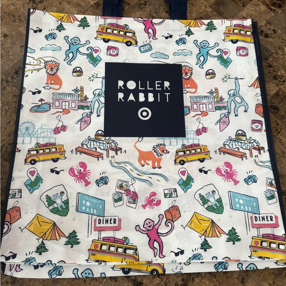 Roller Rabbit Multicolor Illustrated Tote